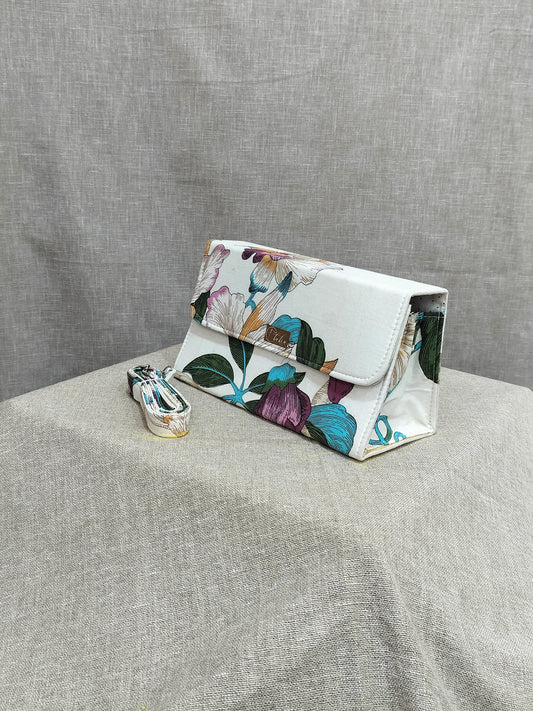 Mum White Floral Box Sling Bags