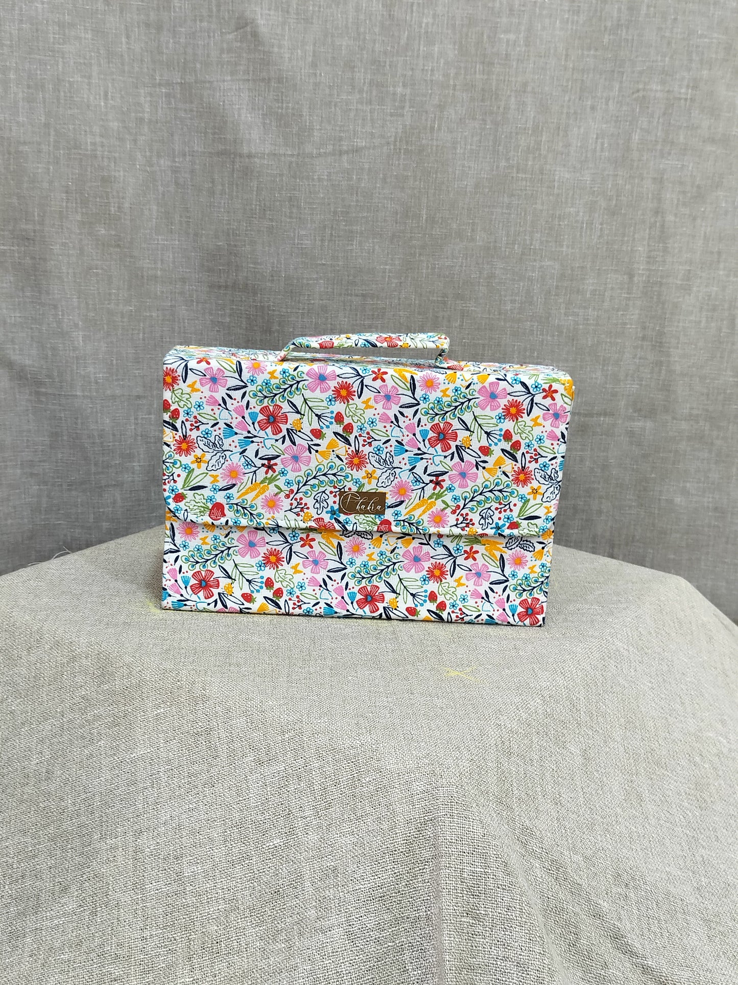 Floral Graffiti Box Sling Bag With Handles