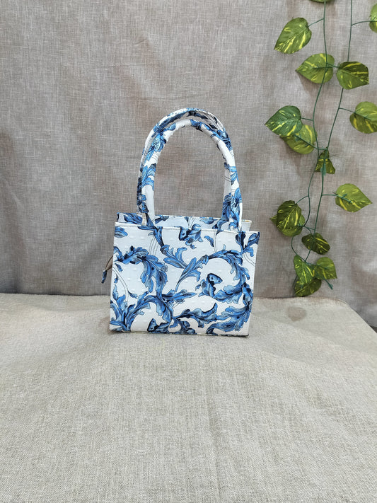 Blue Leaves Tiny Tote Bags