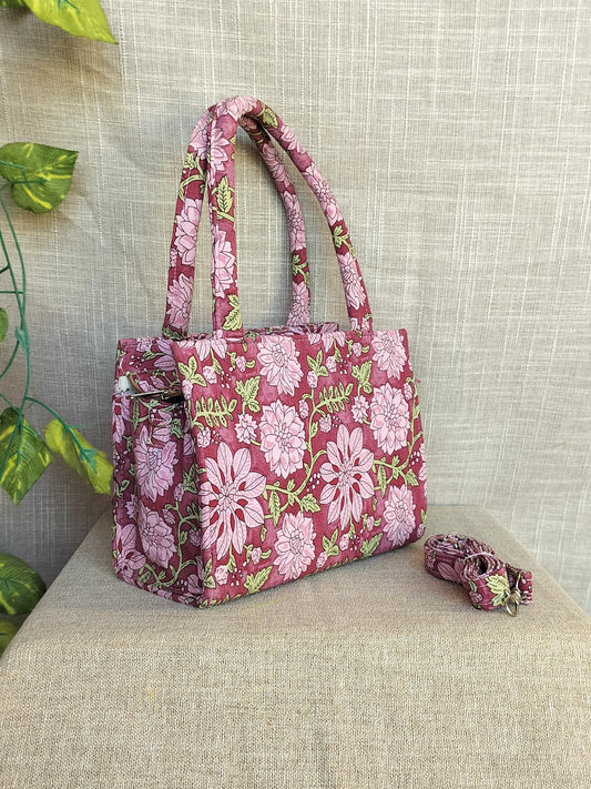 Rosewood Flower Tiny Tote Bag
